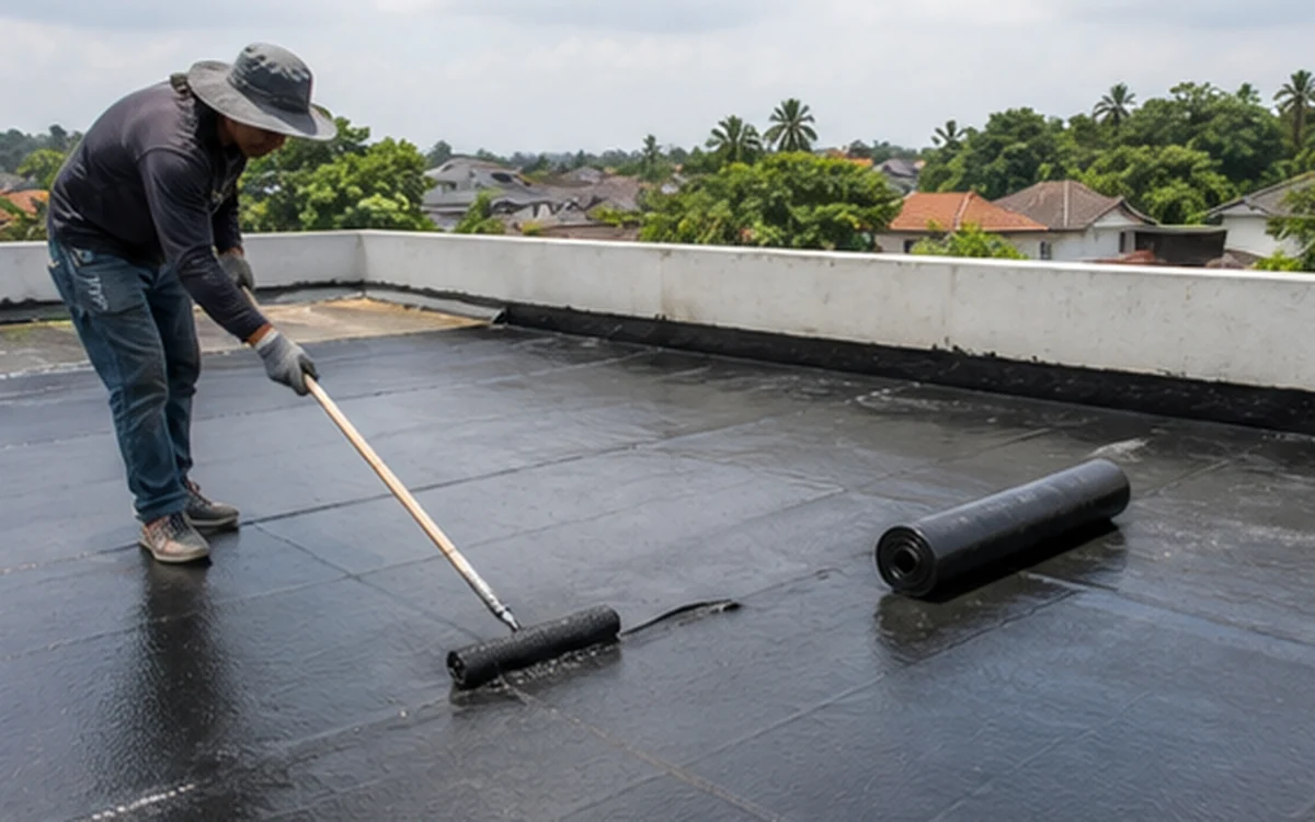 Flat Roof Membrane Work example for Roof Leaking / Waterproofing