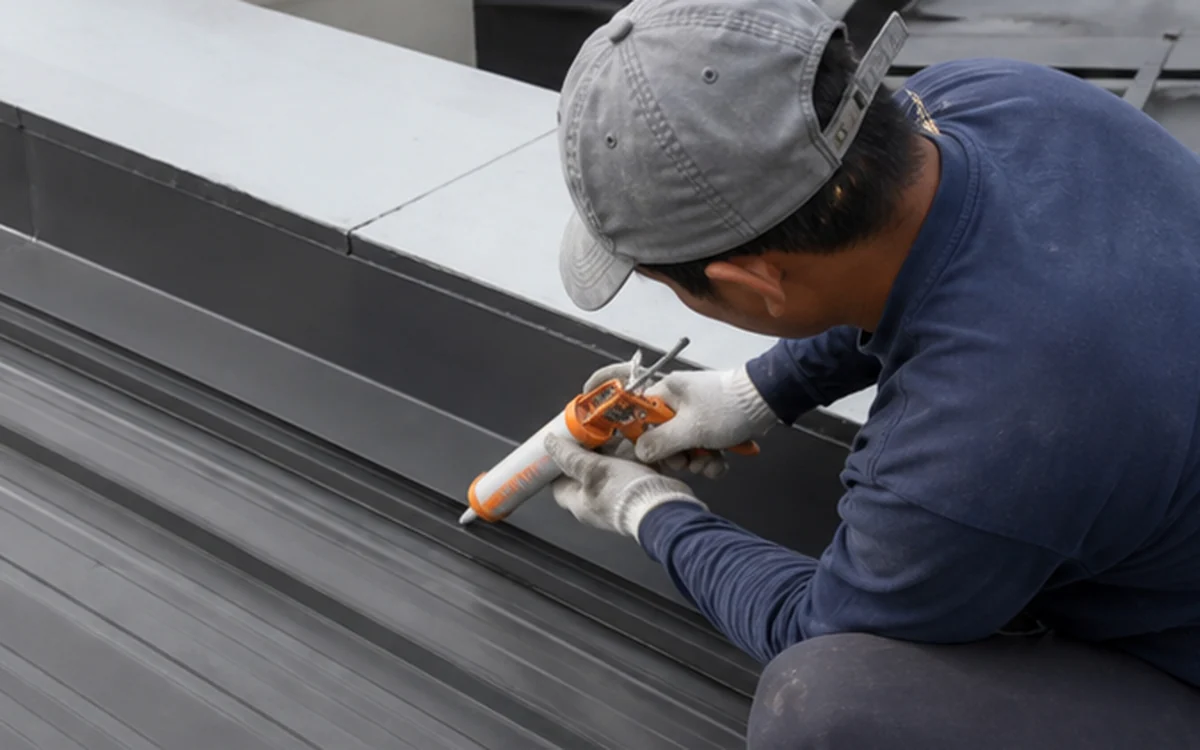 Roof Flashing Sealant Work example for Roof Leaking / Waterproofing