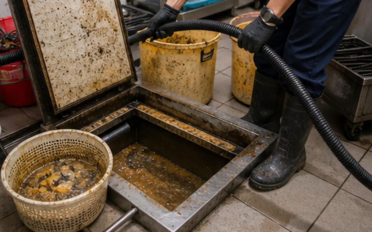 Grease Trap Cleaning example for Sewerage / Drainage